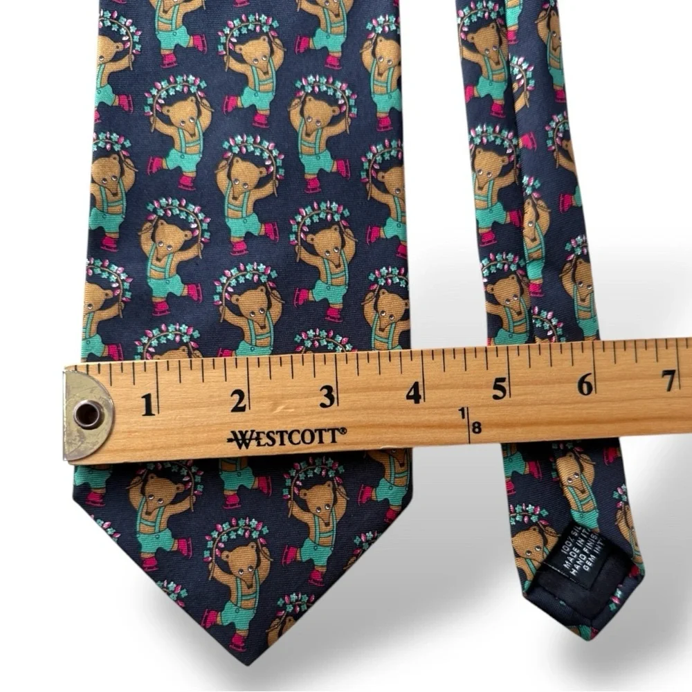 Paolo Gucci Rare Silk Teddy Bear 4” Tie